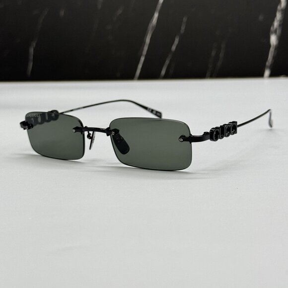 NEW GUCCI SUNGLASSES BLACK UNISEX RECTANGLE EYEWEAR GUCCI GG1808S 001 main image 5